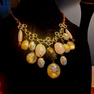 Beautiful chunky stone necklace adjustable 11-13"